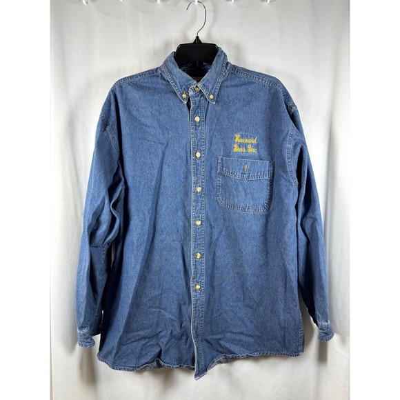 Lee Other - Lee Classic Denim Long Sleeve Button Up Shirt Embroidered Howard Bros Inc Size L